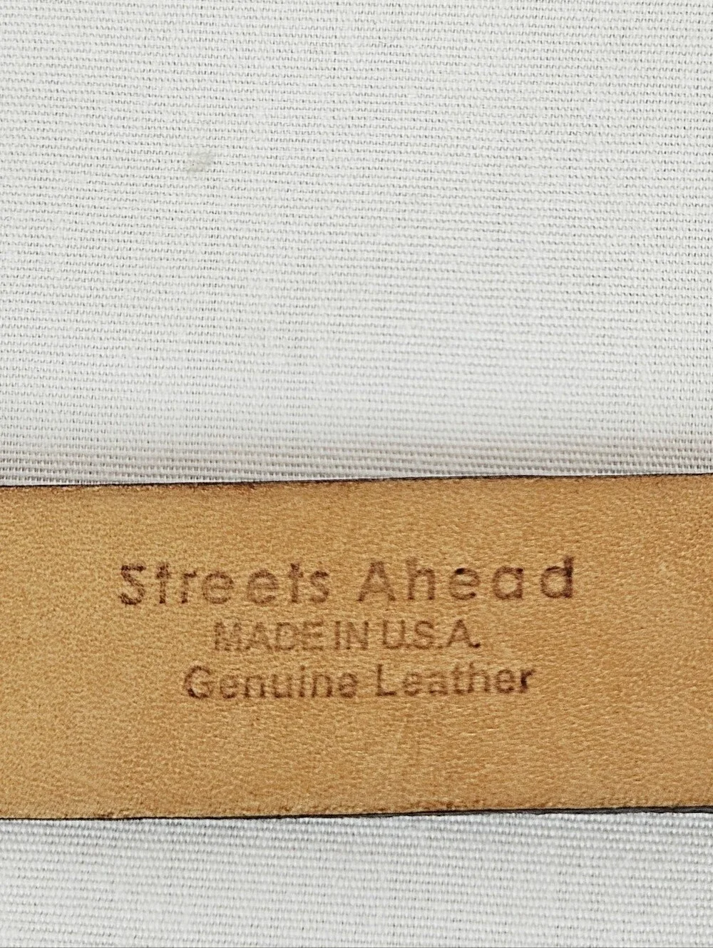 Streets Ahead Snake Embossed Leather Belt Hammered Gold Buckle USA M